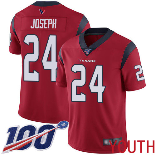 Houston Texans Limited Red Youth Johnathan Joseph Alternate Jersey NFL Football #24 100th Season Vapor Untouchable->youth nfl jersey->Youth Jersey